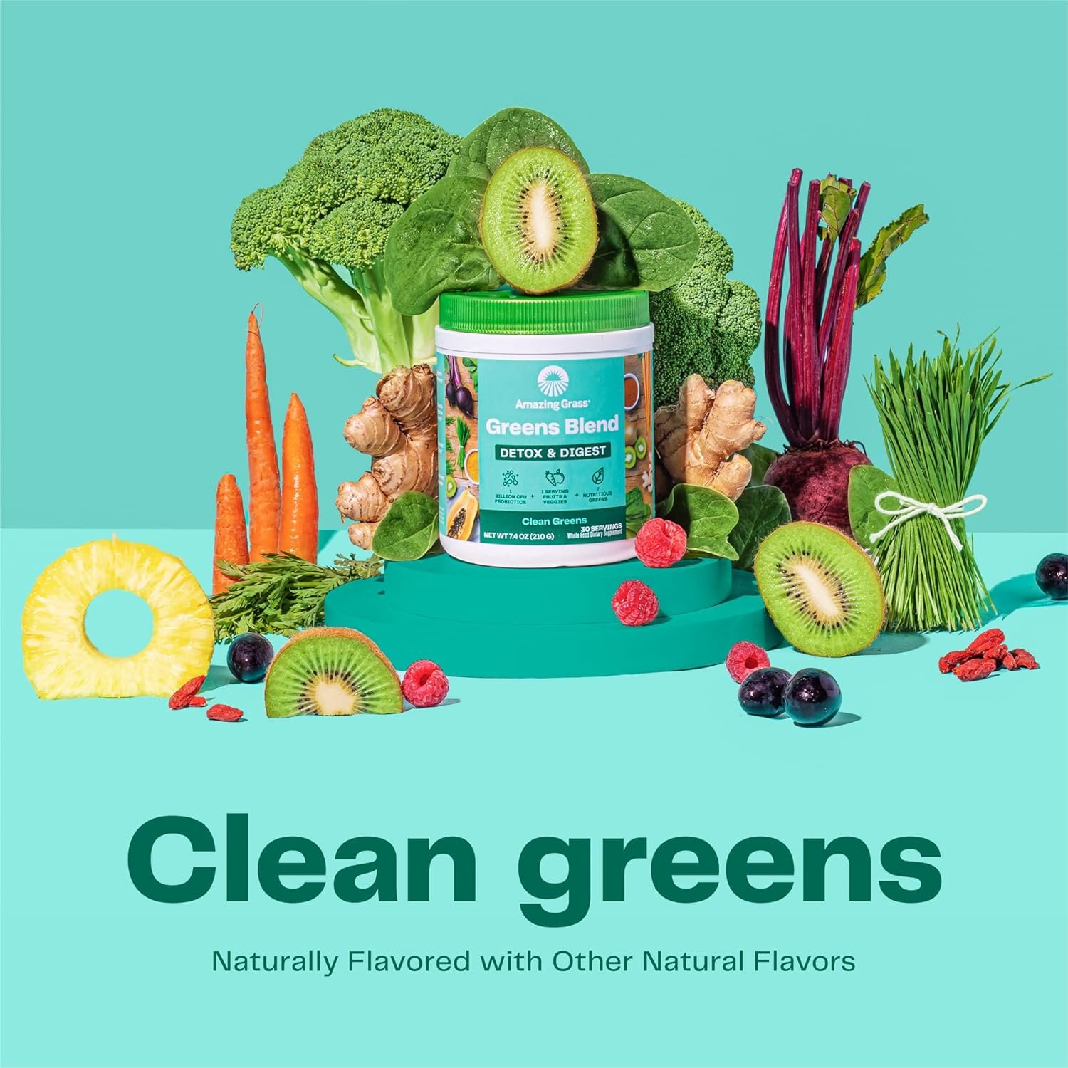 Amazing Grass Greens Superfood Detox & Digest: Greens Powder with Digestive Enzymes & Probiotics, Clean Green, 30 Servings (Packaging May Vary) - Image 4
