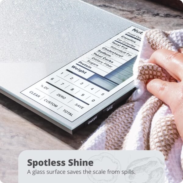 Greater Goods Nutrition Scale, Food Grade Glass, Calorie Counting Scale, Meal Prep Scale, and Weight Loss Scale, Designed in St. Louis, Silver - Image 9