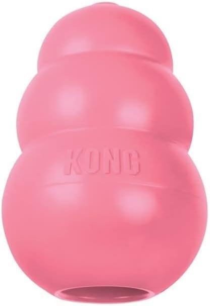 KONG Puppy - Natural Teething Rubber Chew Toy for Dogs - Stuffable Dog Toy for Extended Playtime - Chew & Fetch Toy for Puppies - for Medium Puppies - Pink - Image 2