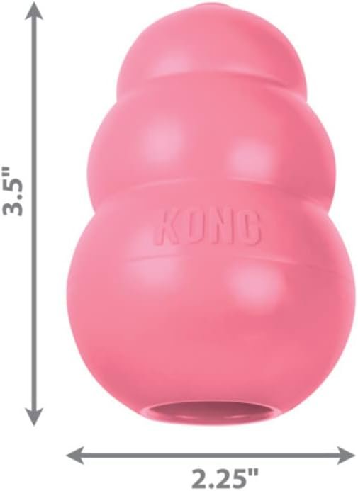 KONG Puppy - Natural Teething Rubber Chew Toy for Dogs - Stuffable Dog Toy for Extended Playtime - Chew & Fetch Toy for Puppies - for Medium Puppies - Pink - Image 4