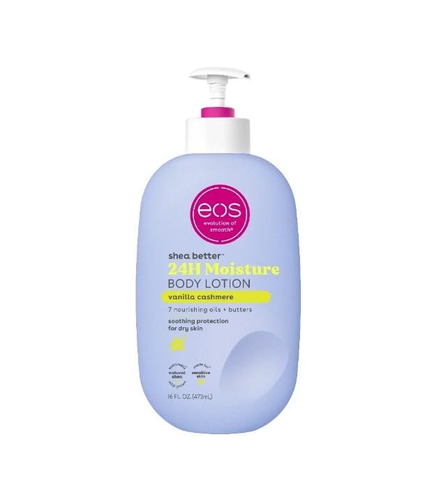 eos Shea Better Body Lotion for Dry Skin, Vanilla Cashmere, 16 fl Oz ~ (Pack Of 1) ~ (White). - Image 2