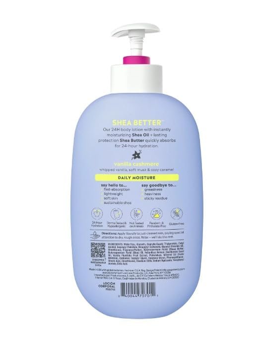 eos Shea Better Body Lotion for Dry Skin, Vanilla Cashmere, 16 fl Oz ~ (Pack Of 1) ~ (White). - Image 7