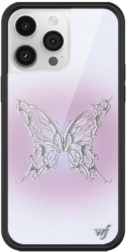 Wildflower Cases - AI Butterfly Case, Compatible with Apple iPhone 14 Pro Max | Purple, Pastel, Modern, Trendy, Chrome, Silver - Protective Bumper, 4ft Drop Test Certified, Women Owned Small Business - Image 2
