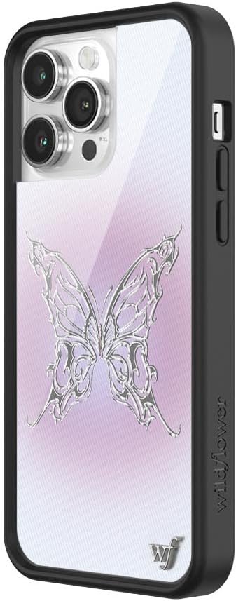 Wildflower Cases - AI Butterfly Case, Compatible with Apple iPhone 14 Pro Max | Purple, Pastel, Modern, Trendy, Chrome, Silver - Protective Bumper, 4ft Drop Test Certified, Women Owned Small Business - Image 3