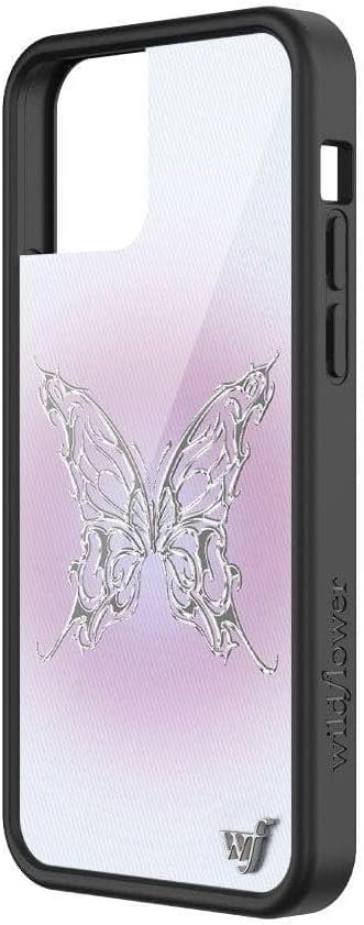 Wildflower Cases - AI Butterfly Case, Compatible with Apple iPhone 12/12 Pro | Purple, Pastel, Modern, Trendy, Chrome, Silver - Protective Bumper, 4ft Drop Test Certified, Women Owned Small Business - Image 3