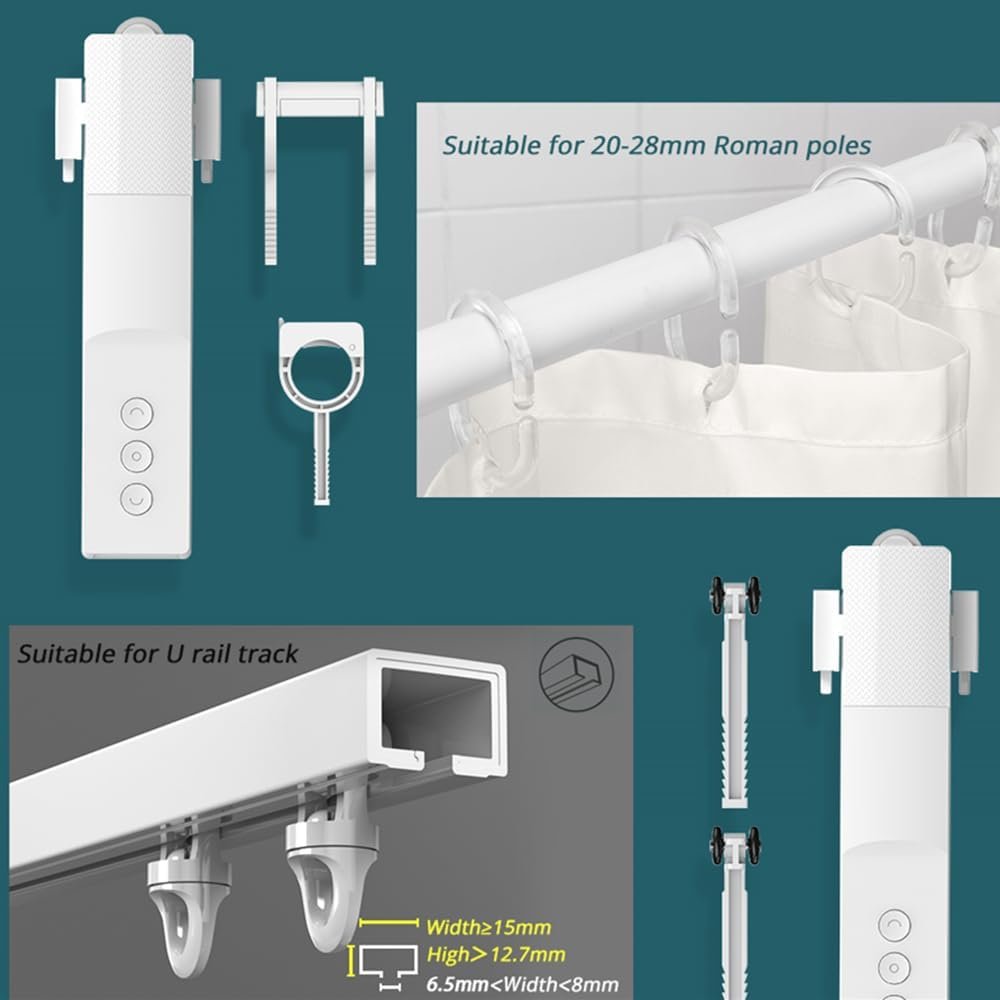 Blindsmart Tuya Zigbee Smart Curtain Motor, Automatic Smart Curtain Opener for Roman Rod I Type Curtains Track, Compatible with Alexa & Google Assistant, Requires Tuya Zigbee Hub (Motor with Remote) - Image 10