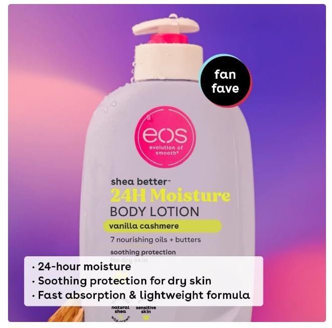 eos Shea Better Body Lotion for Dry Skin, Vanilla Cashmere, 16 fl Oz ~ (Pack Of 1) ~ (White). - Image 4