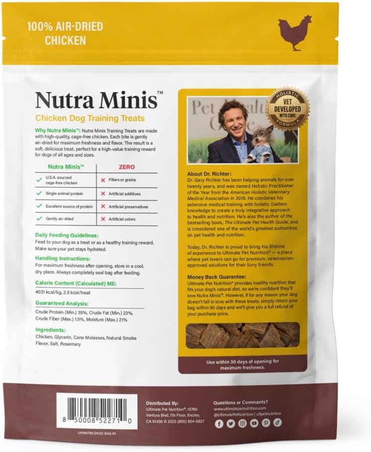 ULTIMATE PET NUTRITION Nutra Minis Dog Air-Dried Training Treats (5 oz) (Chicken) - Image 3