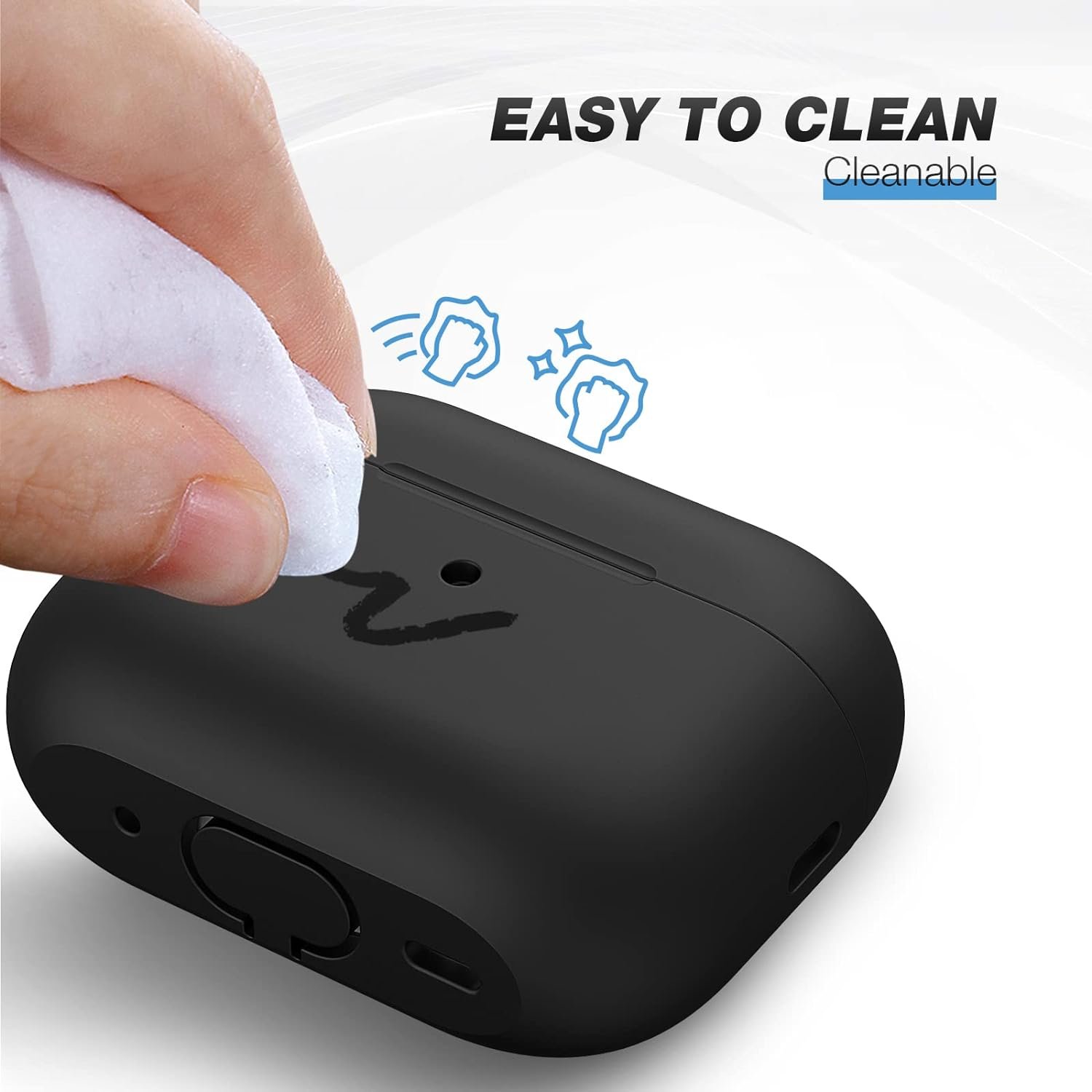 BRG Compatible with Airpods Pro 2nd/1st Generation Case Cover, Soft Silicone Skin Cover Shock-Absorbing Protective Case with Keychain Compatible for Apple Airpods Pro Case 2023/2022/2019 - Image 7