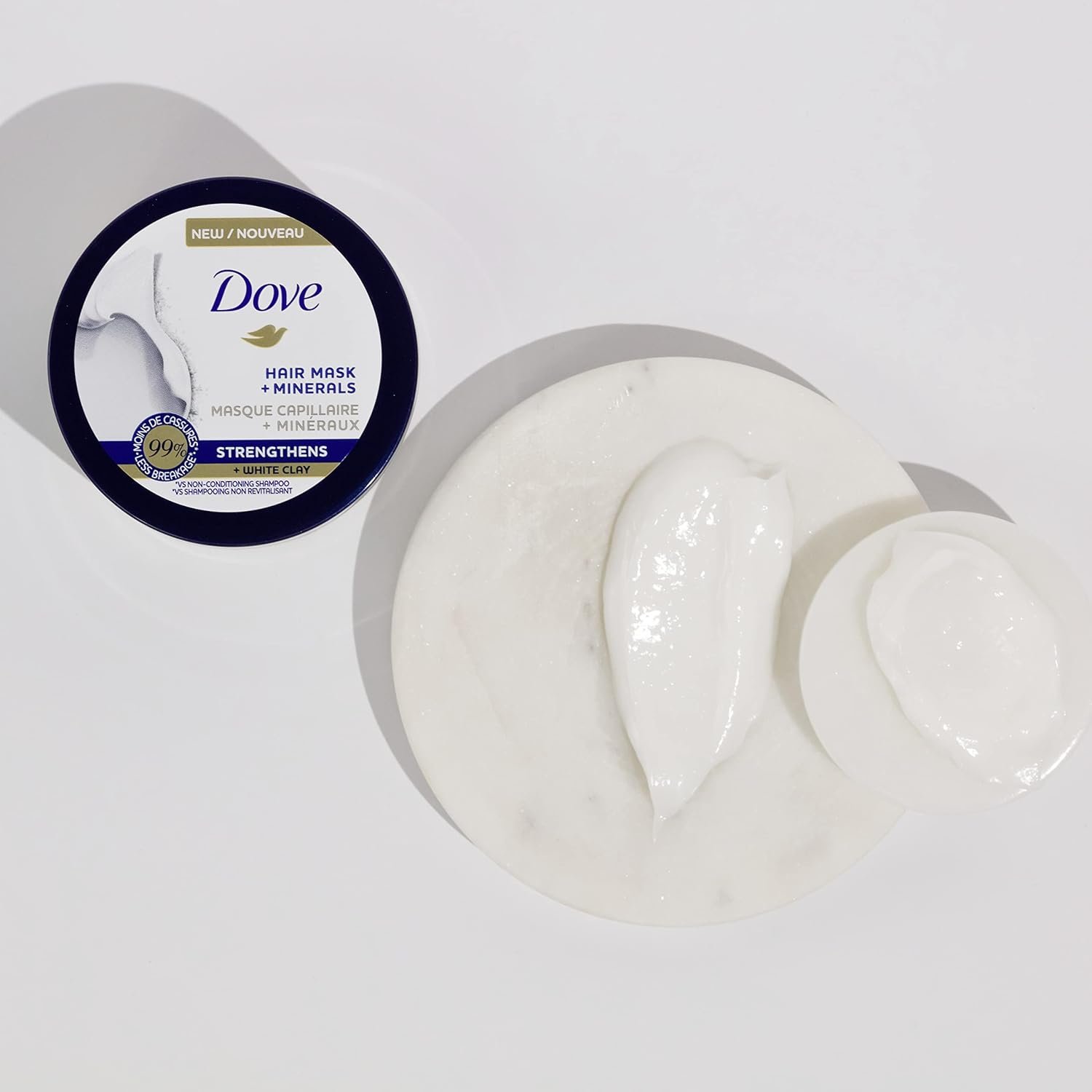 Dove Hair Mask - Strengthening Hair Mask for Damaged Hair and Hair Breakage, Minerals + White Clay, 4 oz, 4 Count - Image 15