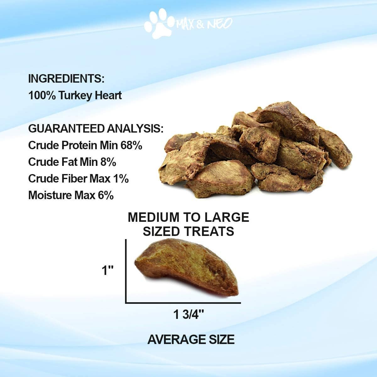 Max and Neo Freeze Dried Turkey Heart Dog Treats - Single Ingredient, Small Farm, Antibiotic Free, Human Grade Turkey Grown in The USA - We Donate 1 for 1 to Dog Rescues for Every Product Sold - Image 4