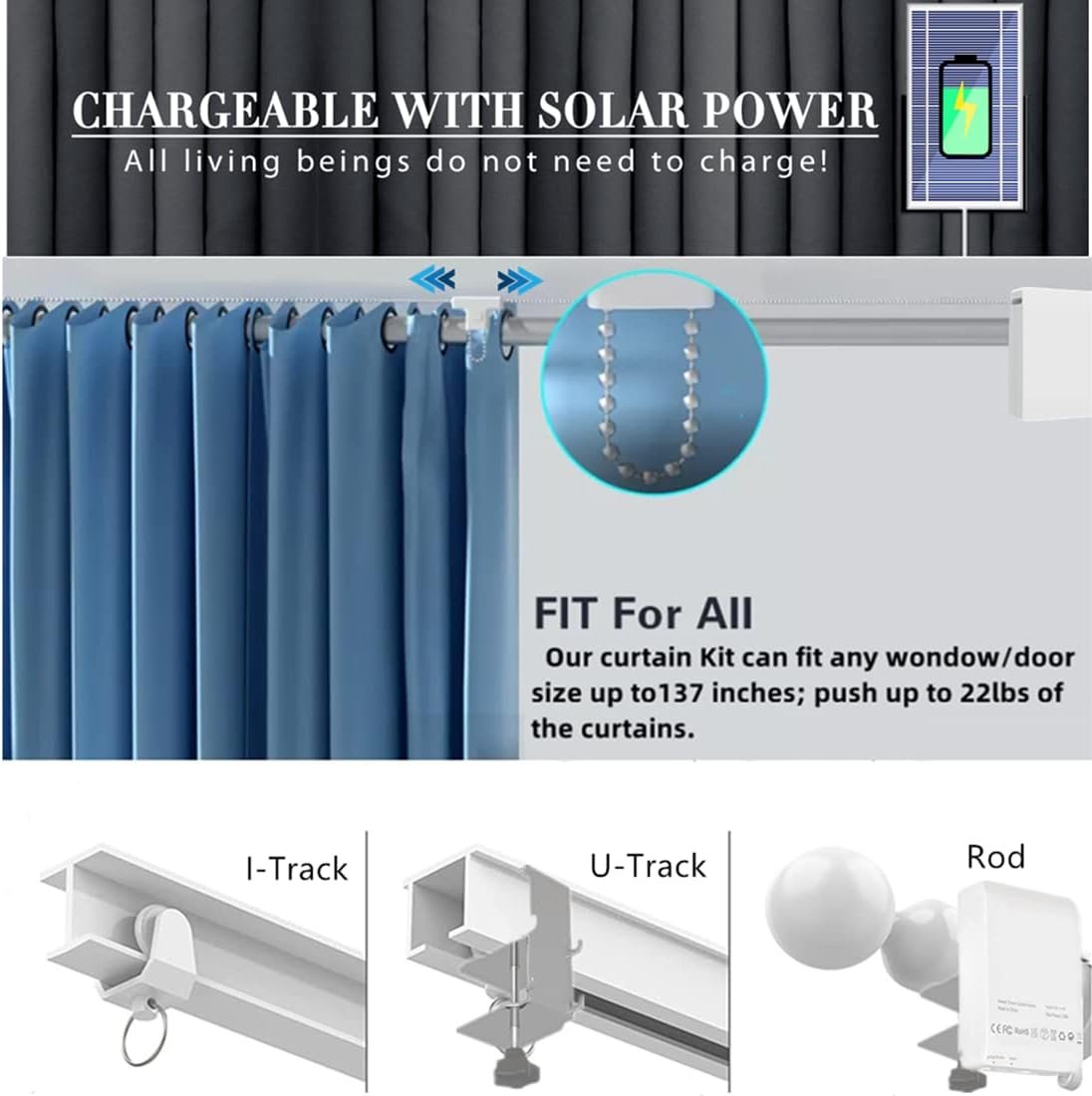 Nexete Smart Curtain Motor Robot, Automatic Curtain Open Timer, Wireless Remote & Smart Life App Control, Add Gateway to Make it Compatible with Alexa, Google Home (Smart Curtain kit) - Image 5