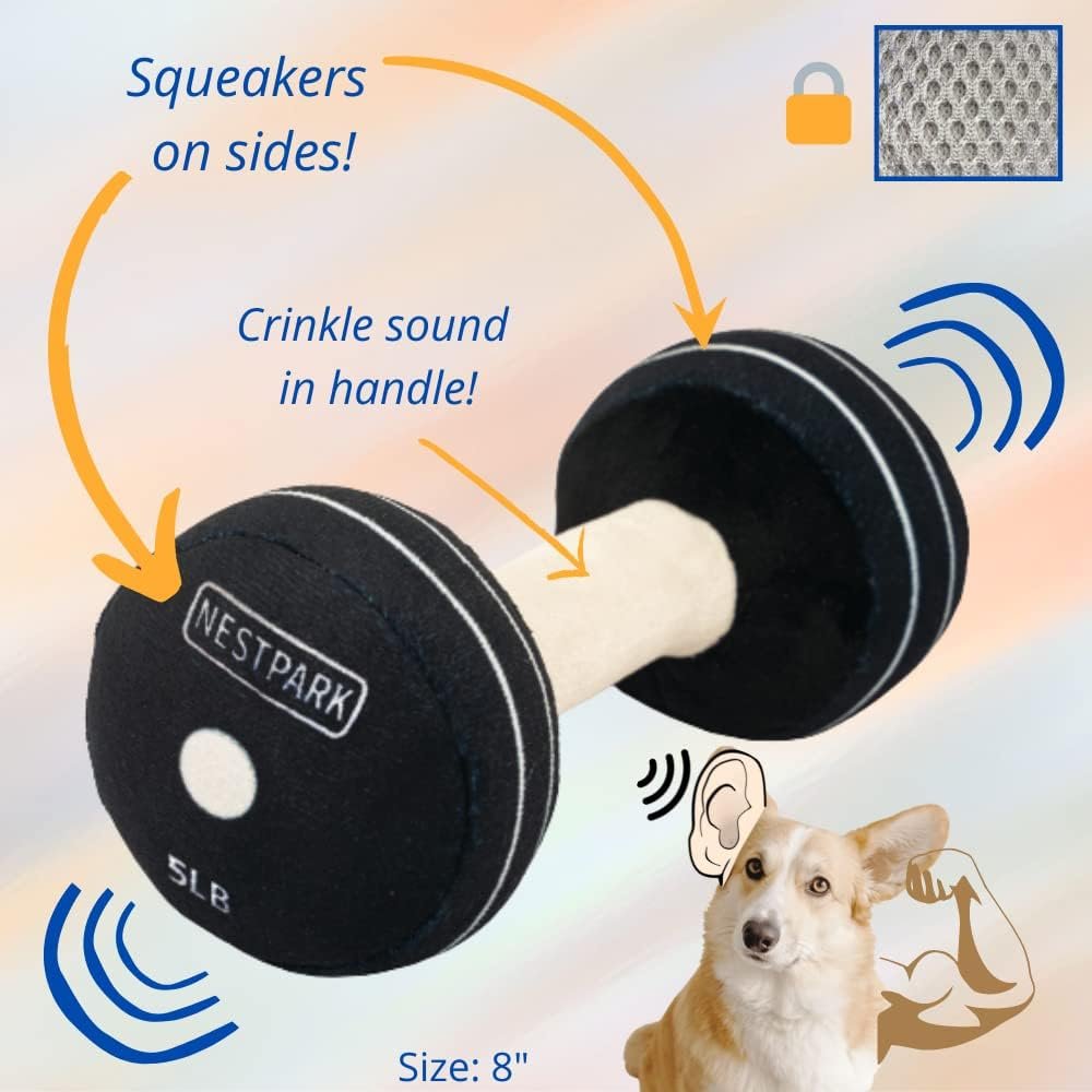 Nestpark Fitness Funny Dog Toys - Doggyade and Doggy Dumbbell Workout Parody Cute Dog Toys - 2 Pack (Workout Pack) - Image 8