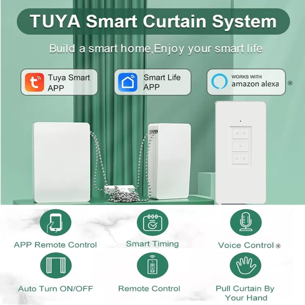 Nexete Smart Curtain Motor Robot, Automatic Curtain Open Timer, Wireless Remote & Smart Life App Control, Add Gateway to Make it Compatible with Alexa, Google Home (Smart Curtain kit) - Image 3