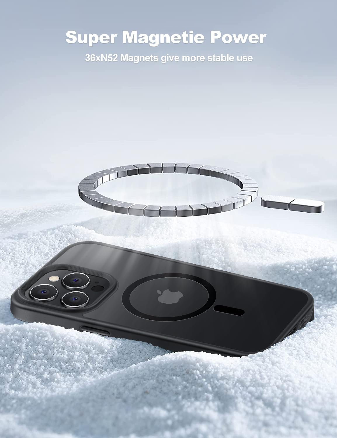 Tigowos for iPhone 15 Pro Max case Fits MagSafe 10FT Drop Resistant Matte Skin Feeling Shockproof Back Cover Fits iPhone 15 Pro Max Phone Cases, Titanium Black - Image 7