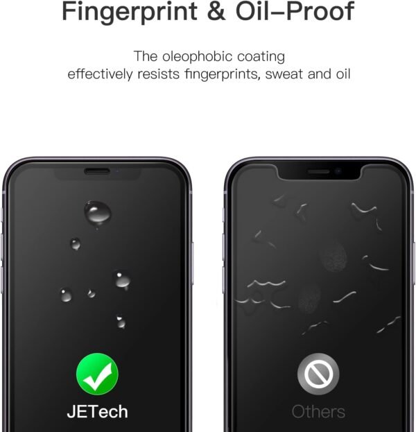 JETech Full Coverage Screen Protector for iPhone 11/iPhone XR 6.1-Inch, Black Edge, 9H Tempered Glass Film Case-Friendly, HD Clear, 3-Pack - Image 6