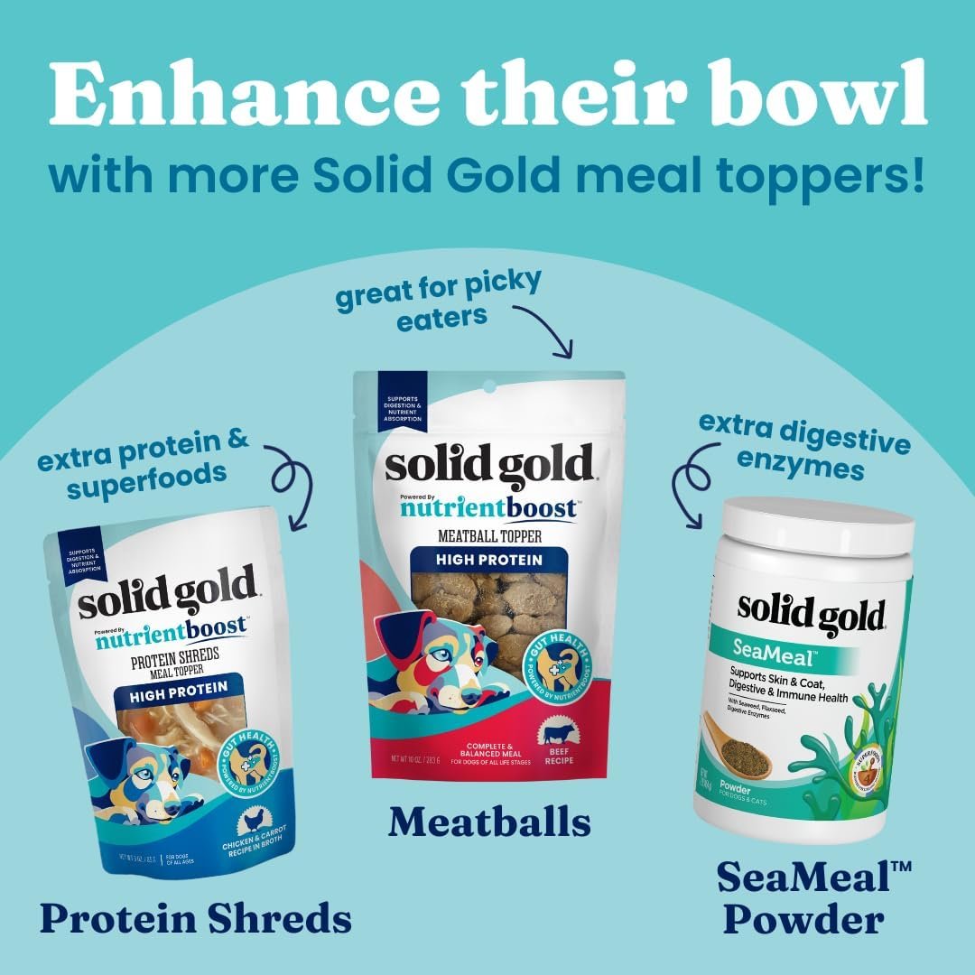 Solid Gold Air Dried Dog Food Toppers for Picky Eaters - Healthy Dog Treats Made with Real Beef to Serve as Meal Topper or Dog Treat - Supports Muscle Growth, Immunity, and Healthy Digestion - 1 LB - Image 8