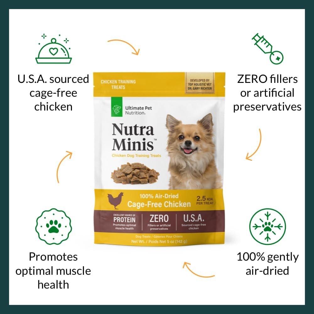 ULTIMATE PET NUTRITION Nutra Minis Dog Air-Dried Training Treats (5 oz) (Chicken) - Image 4