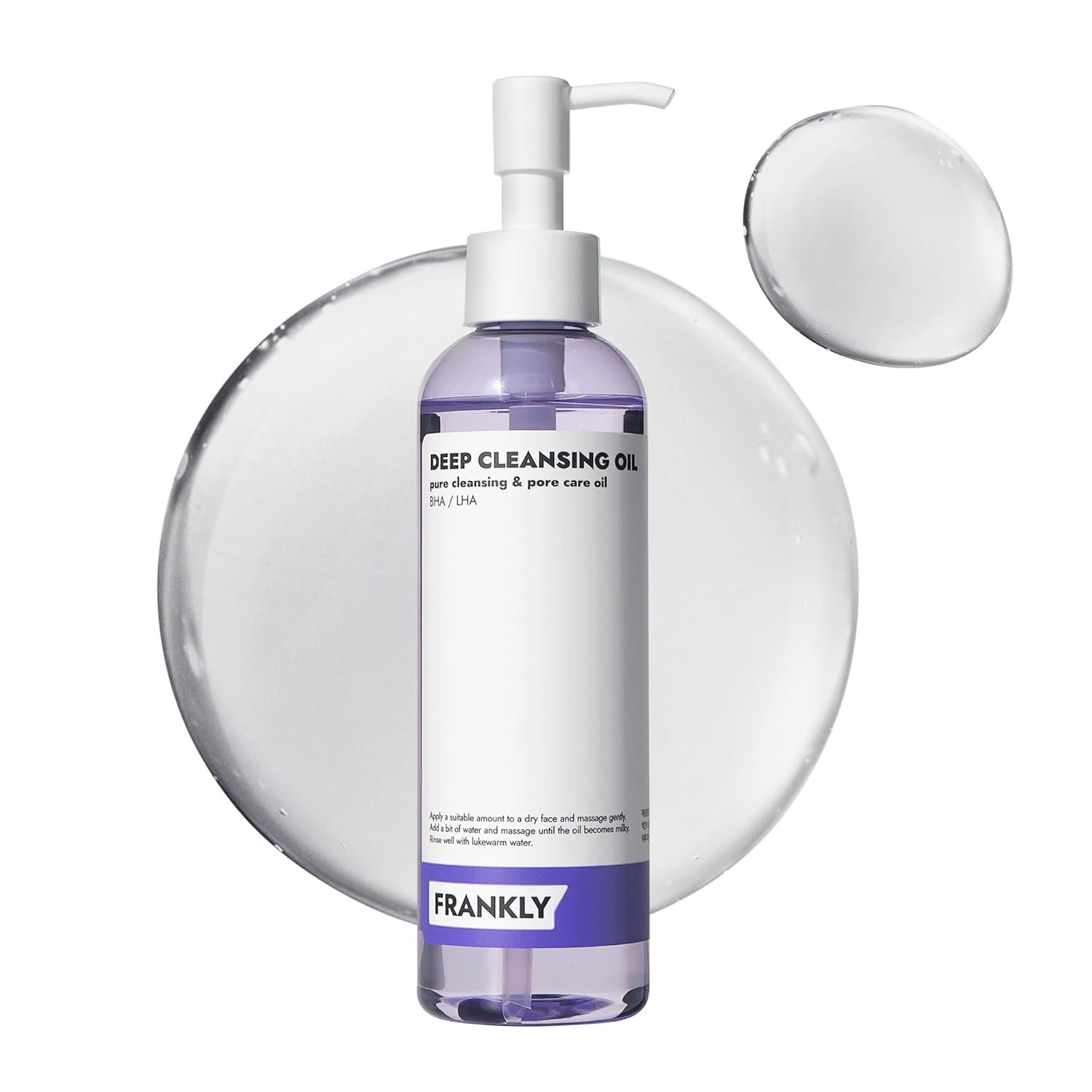 FRANKLY Deep Cleansing Oil - BHA & LHA Pore-Purifying, Blackhead Remover, Makeup Remover, Hydrating with Amino Acids & Hyaluronic Acid | All Skin Types Korean Skincare | Vegan & Cruelty-free | 6.8 oz - Image 2