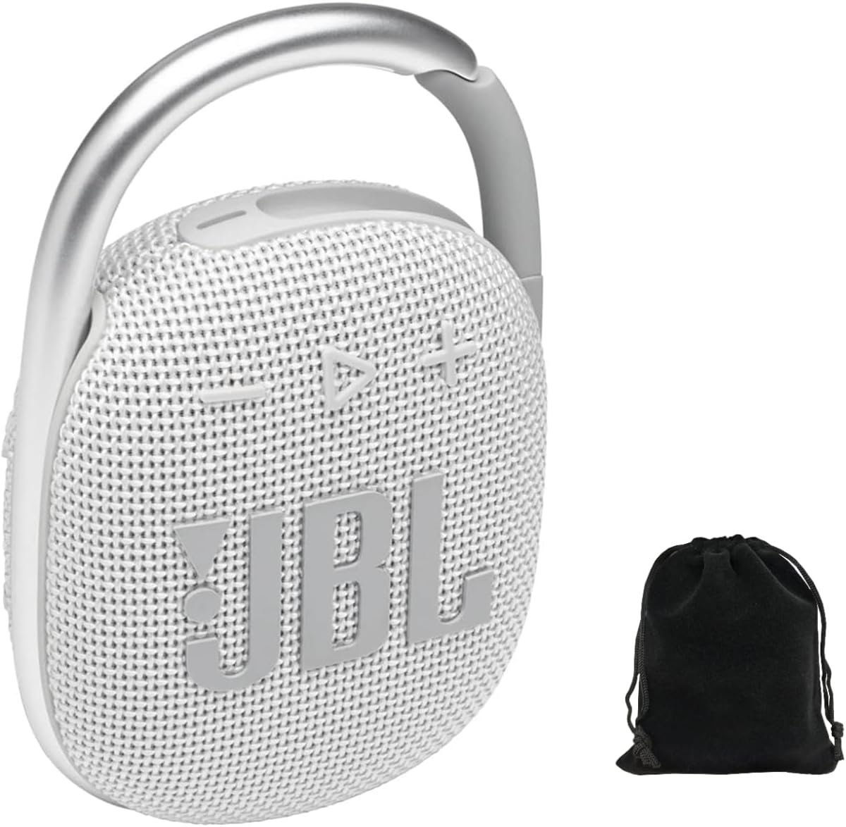JBL Clip 4 Portable Bluetooth Speaker - White, IP67 Waterproof, Dustproof, 10 Hours Playtime, Integrated Carabiner, Ultra-Portable Design, Bold Style, Rich Pro Sound, Includes Pouch - Image 2