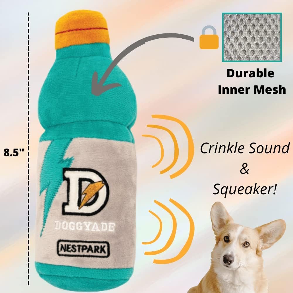 Nestpark Fitness Funny Dog Toys - Doggyade and Doggy Dumbbell Workout Parody Cute Dog Toys - 2 Pack (Workout Pack) - Image 7