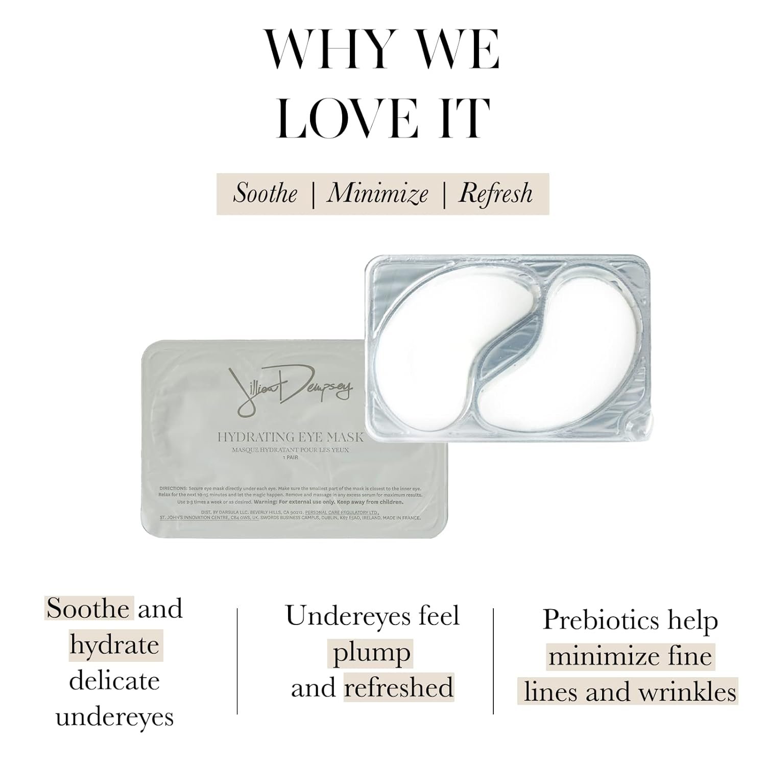 Jillian Dempsey Eye Masks: 100% Natural Under Eye Mask to Hydrate, Sooth, Plump, and Minimize Fine Lines and Wrinkles I Pack of 10 - Image 4