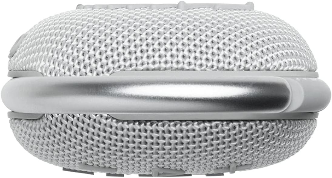 JBL Clip 4 Portable Bluetooth Speaker - White, IP67 Waterproof, Dustproof, 10 Hours Playtime, Integrated Carabiner, Ultra-Portable Design, Bold Style, Rich Pro Sound, Includes Pouch - Image 6
