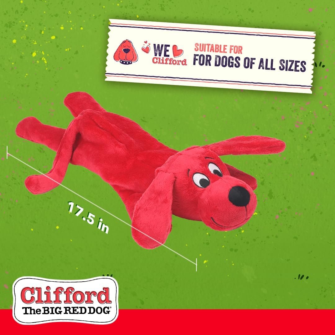 Clifford® Skinny Furry Friend Plush Dog Toy | Cozy Dog Toys for Pups Durable, Comfort, Squeakers, Crinkle, Interactive Bonding - Image 6