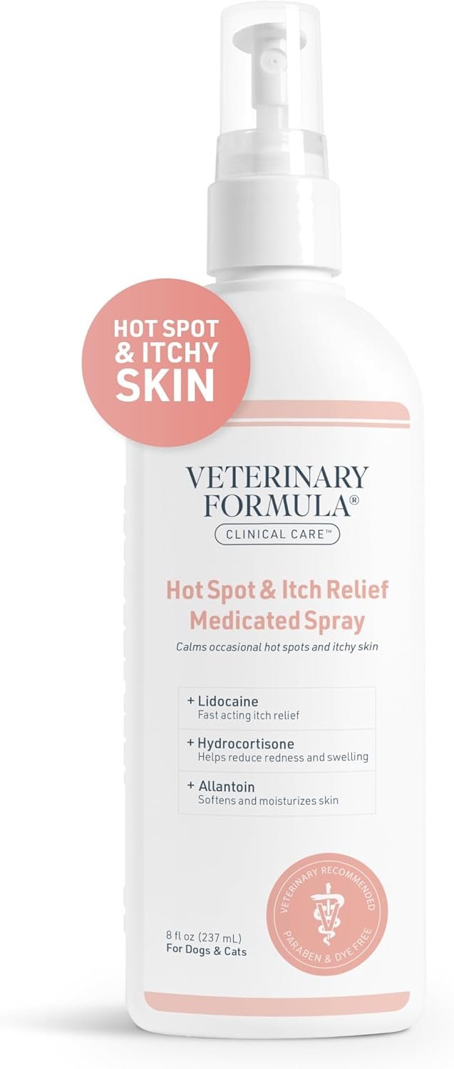 Veterinary Formula Clinical Care Hot Spot & Itch Relief Medicated Spray, 8oz – Easy to Use Spray for Dogs & Cats – Helps Alleviate Sensitive Skin, Scratching, and Licking of Coat - Image 2