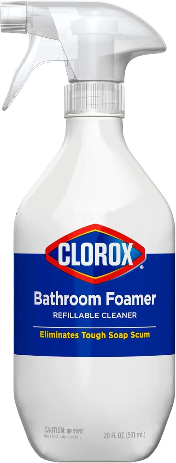 Clorox Bathroom Foamer Refillable Cleaner, Household Essentials, 1 Bottle and 3 Refill, Rain Clean, 1.13 Fl Oz - Image 13