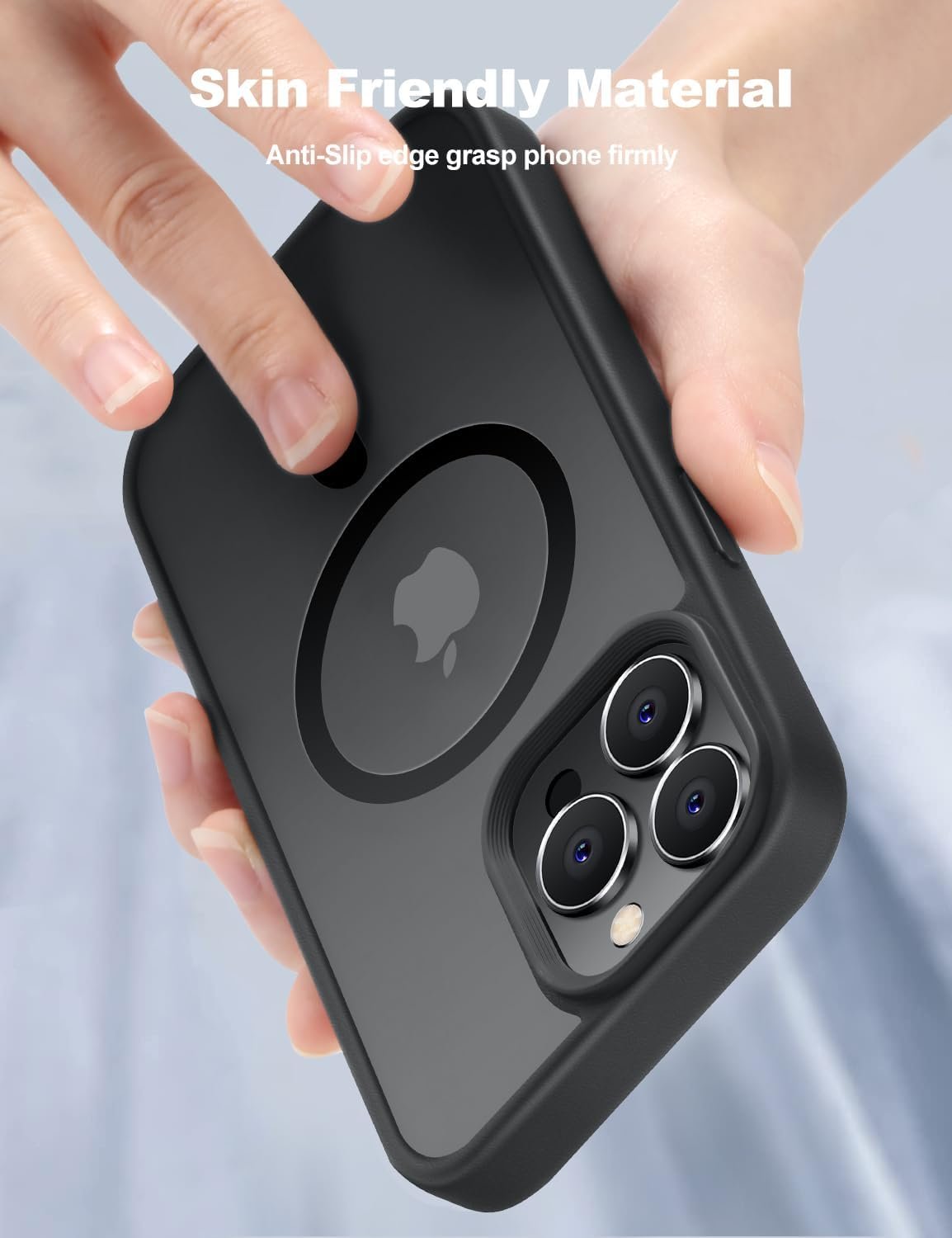 Tigowos for iPhone 15 Pro Max case Fits MagSafe 10FT Drop Resistant Matte Skin Feeling Shockproof Back Cover Fits iPhone 15 Pro Max Phone Cases, Titanium Black - Image 6