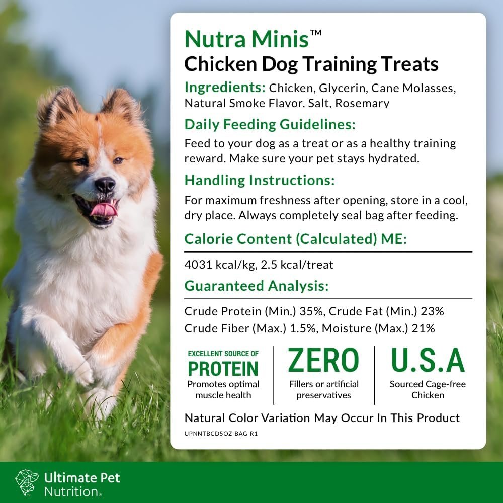 ULTIMATE PET NUTRITION Nutra Minis Dog Air-Dried Training Treats (5 oz) (Chicken) - Image 5
