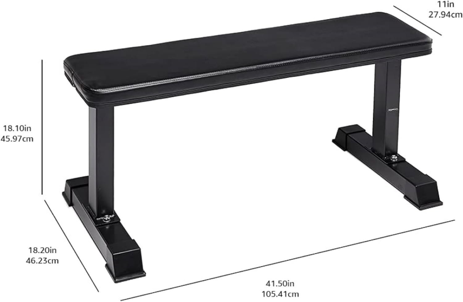 Amazon Basics Flat Weight Bench, Black - Image 6