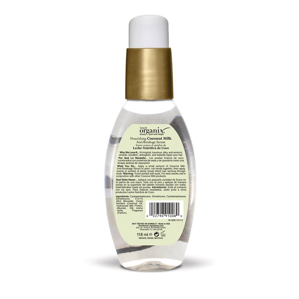 OGX Nourishing + Coconut Milk Anti-Breakage Serum, 4 Fl Oz - Image 3