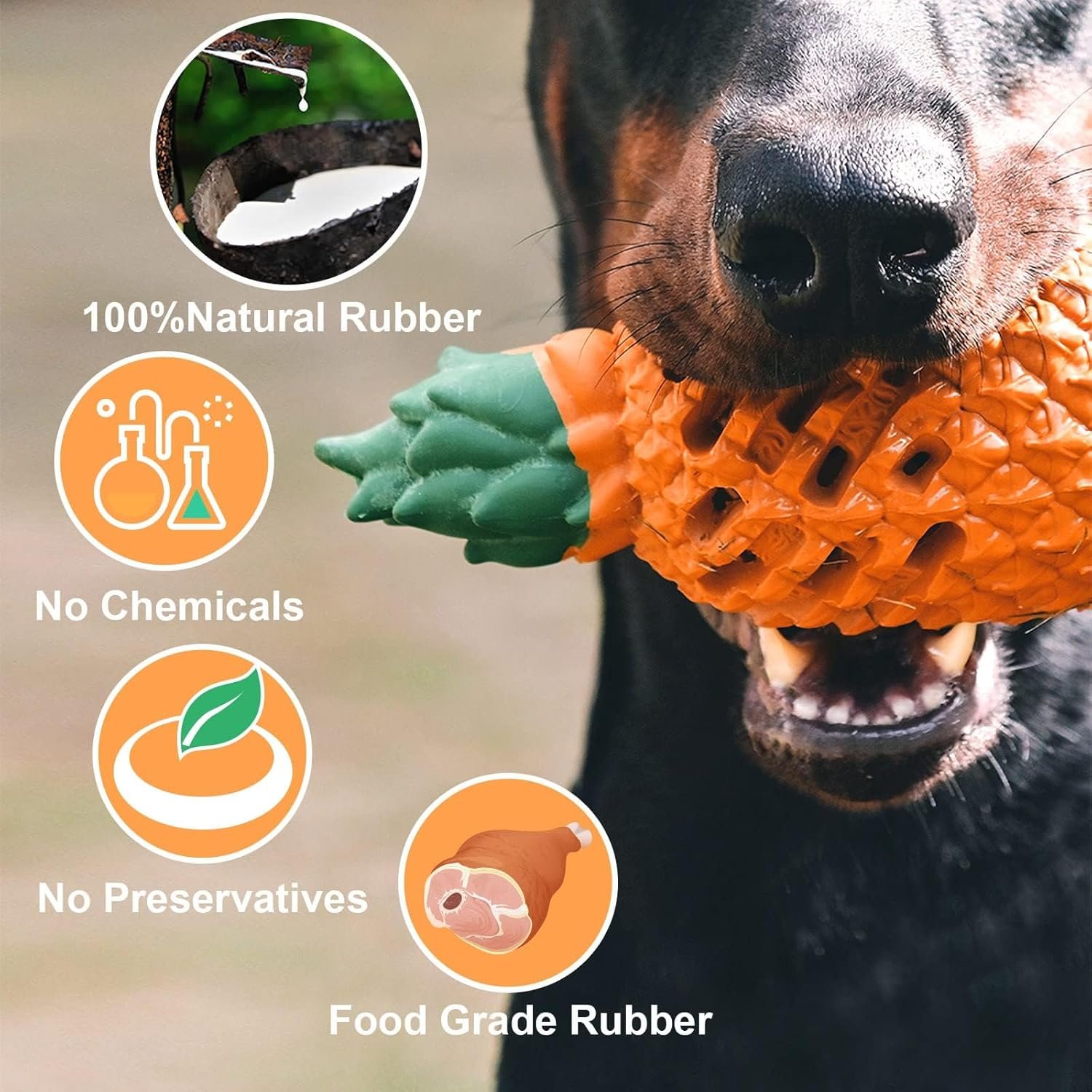RongHousing Indestructible Dog chew Toys: Puppy Toys with Pineapple Flavored - Pineapple Dog Toys for Aggressive Chewers Medium Breed. - Image 6