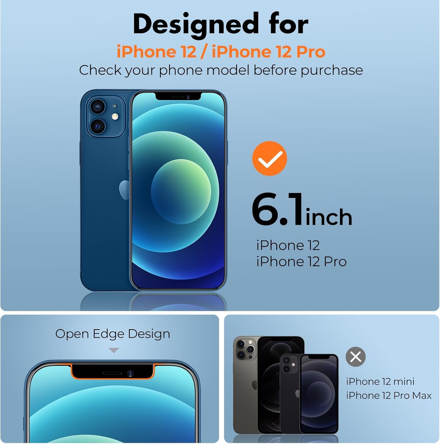 UNBREAKcable Tempered Glass Screen Protector for iPhone 12 and 12 Pro, Pack of 3, 9H Hardness Protective Glass, 2.5D Double Defense Screen Protector, Scratch-Resistant, Anti-Fingerprint and - Image 3