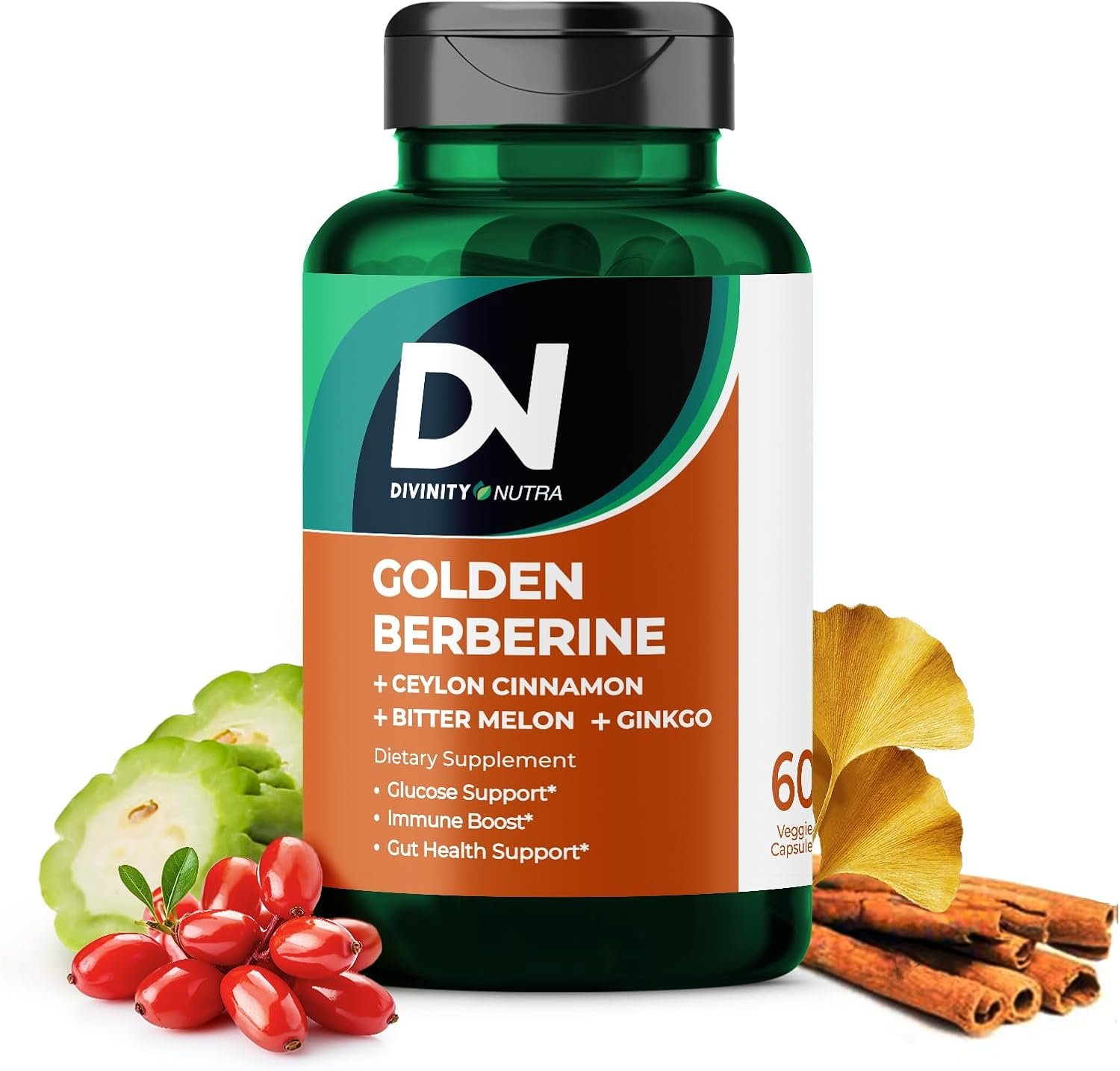 4-in-1 Berberine Supplement 1500mg,Ceylon Cinnamon Bitter Melon Ginkgo, Boosts Immunity, Gut & Heart Health, 60 Capsules, High Potency 10X Strength for Metabolism Support with 5500mg - Image 8