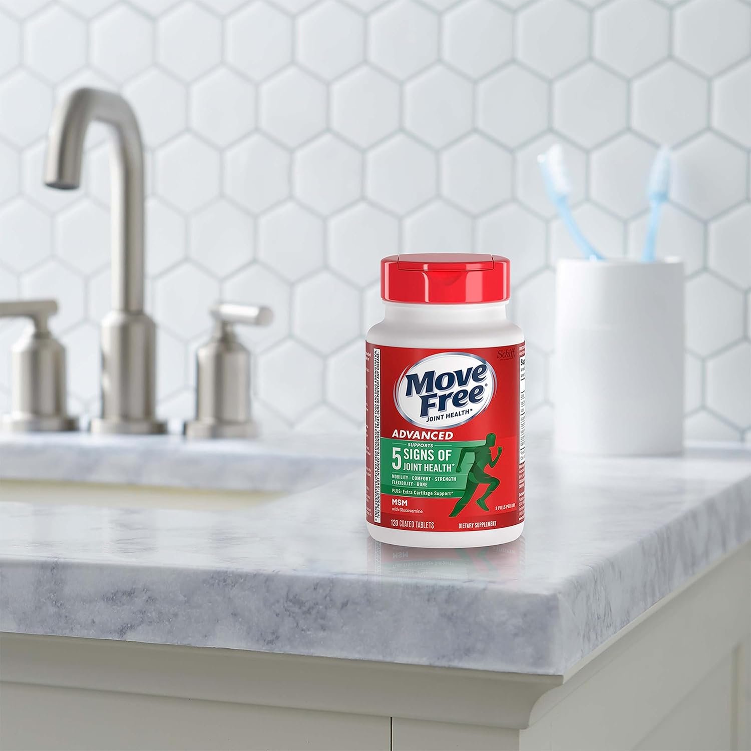 Move Free Advanced Glucosamine Chondroitin MSM Joint Support Supplement, Supports Mobility Comfort Strength Flexibility & Bone - 120 Tablets (40 servings) - Image 14