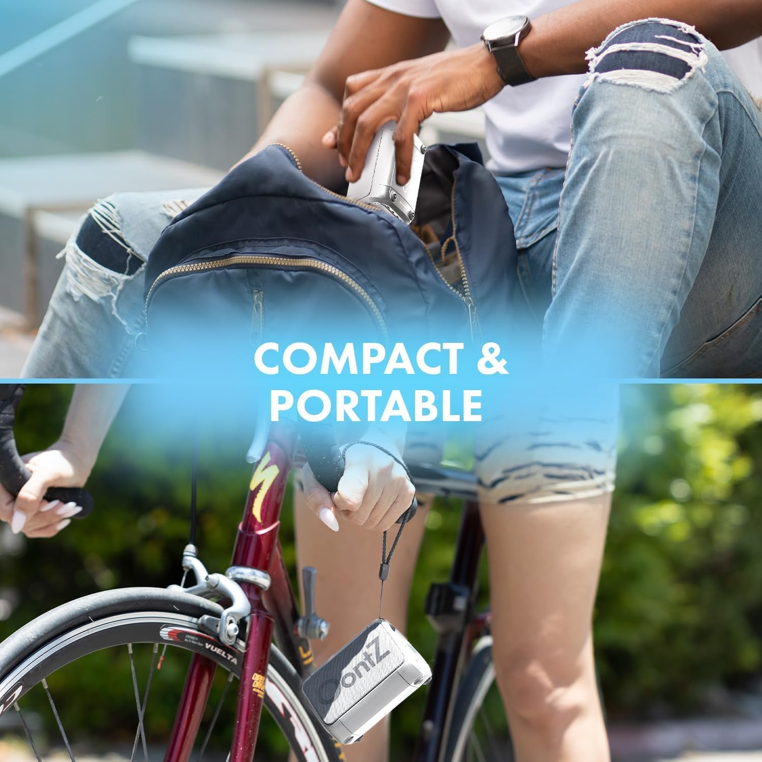 Cambridge Soundworks OontZ Angle Solo Bluetooth Portable Speaker, Compact Size, Surprisingly Loud Volume & Bass, 100 Foot Wireless Range, IPX5, Perfect Travel Speaker, Bluetooth Speakers (White) - Image 6