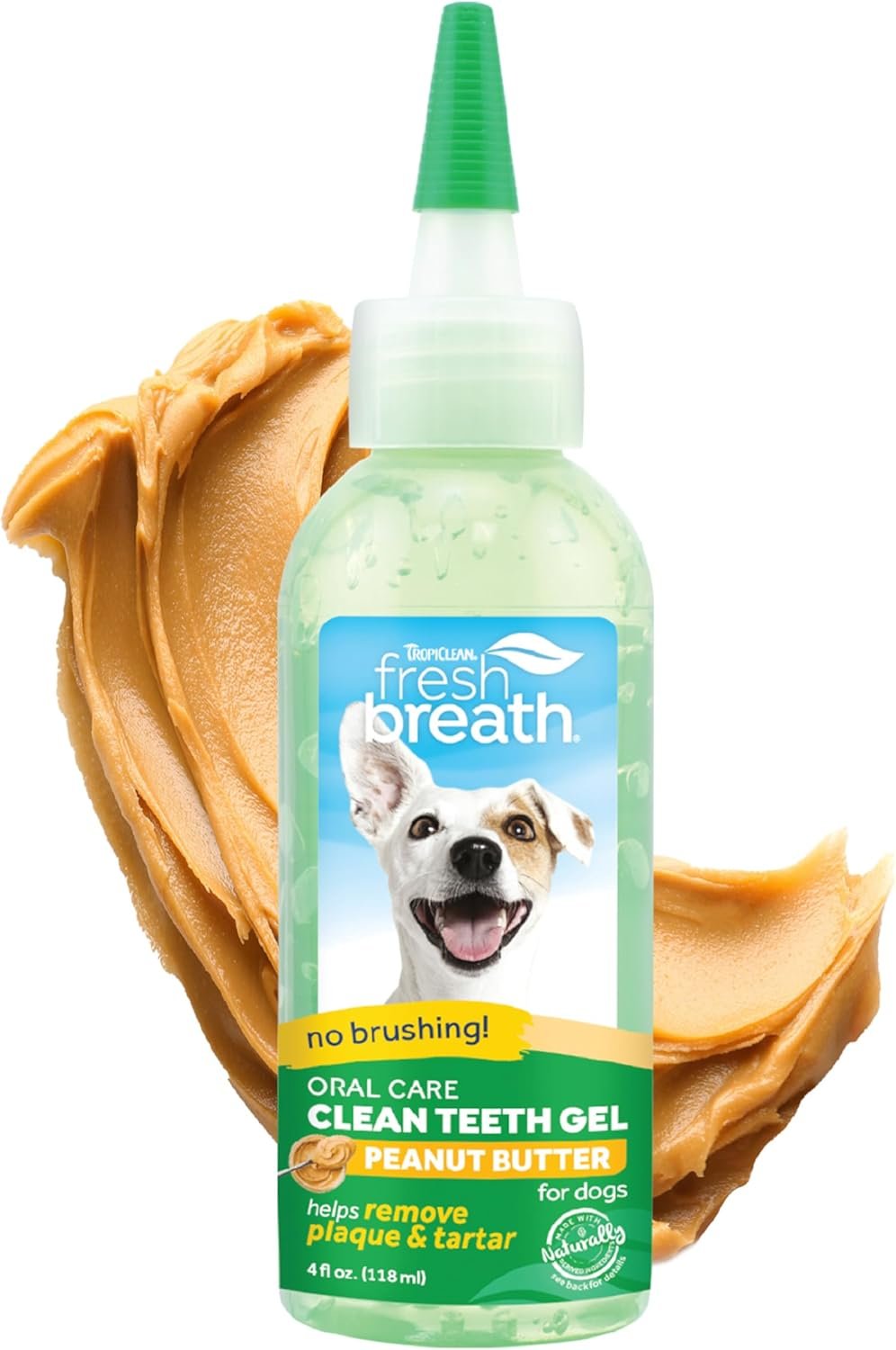 TropiClean No Brushing Gel Peanut Butter Flavor | No More Dog Toothpaste and Toothbrush | Dog Breath Spray | Breath Gel for Dogs | Dental Gel Plaque Remover | Made in the USA | 4 oz. - Image 2