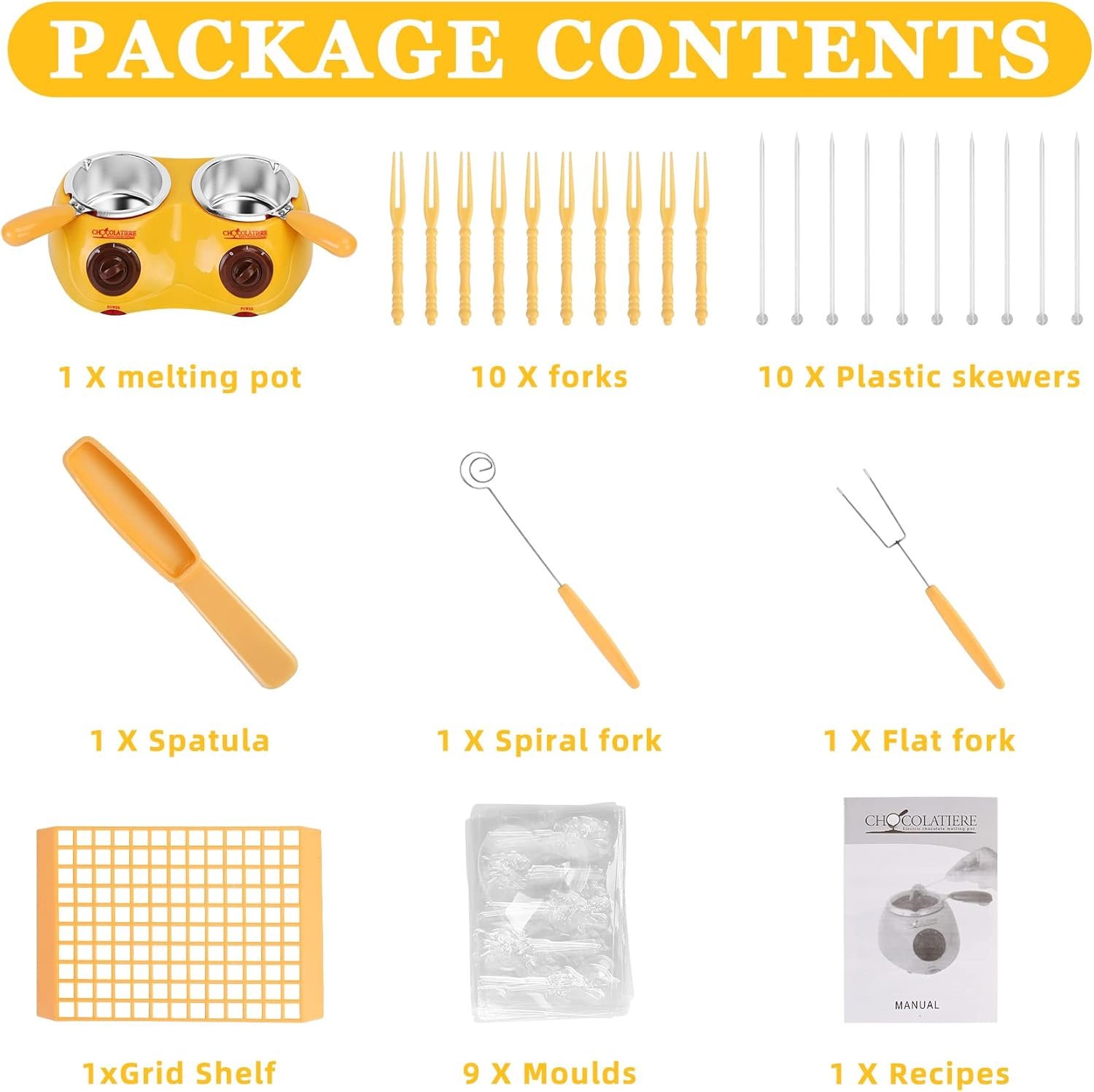 Outamateur Chocolate Melting Pot Electric Chocolate Fondue Mini Fondue Candy Maker with Double Melting Pot for Milk Chocolate,Cheese,Butter,Candy - Image 4