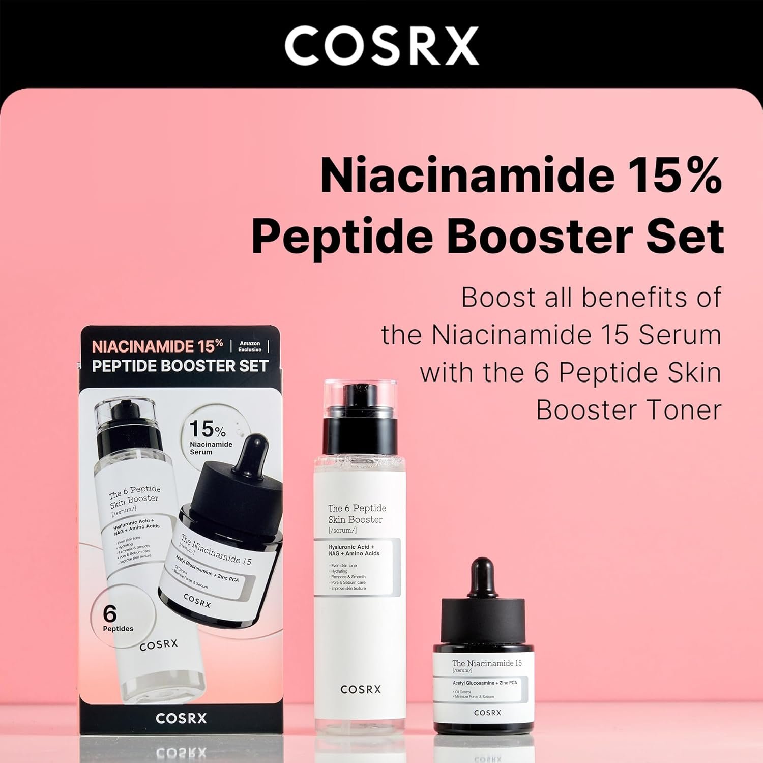 COSRX Niacinamide 15% Peptide Booster Set- Minimize Enlarged Pores and Boost Skin Renewal with 6 Peptides, Korean Skincare - Image 4