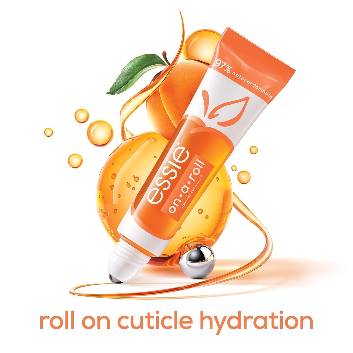 essie Nail Care, Apricot Cuticle Oil and Nail Treatment, 8-Free Vegan, On A Roll, 0.46 fl oz - Image 3