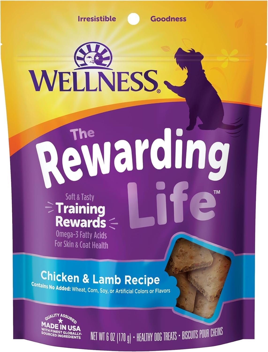Wellness Rewarding Life Grain-Free Soft Dog Treats, Made in USA with Healthy Ingredients, Ideal for Training (Chicken & Lamb Recipe, 6-Ounce Bag) - Image 2