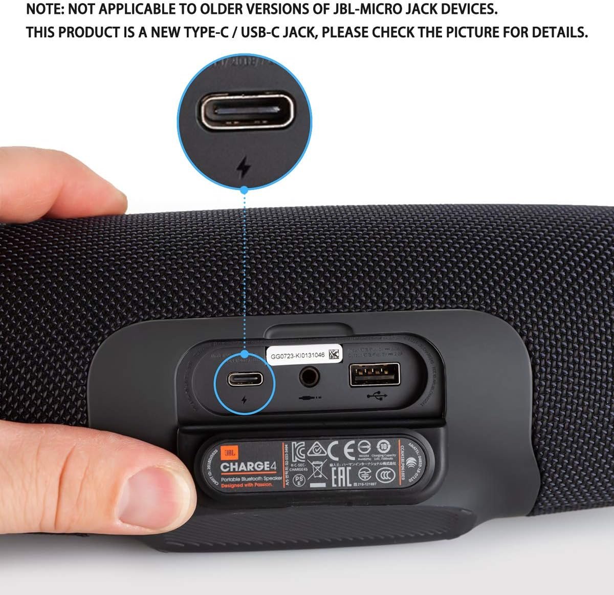 Fast Charger Charging Cable Cord Compatible with for JBL Charge 4, Charge5, JBL Flip 5, Flip 6,JBL Pulse 4 Clip4,JRPOP, Endurance Peak II, JBLCHARGE4BLKAM Wireless Bluetooth Earphones Speakers Type C - Image 4