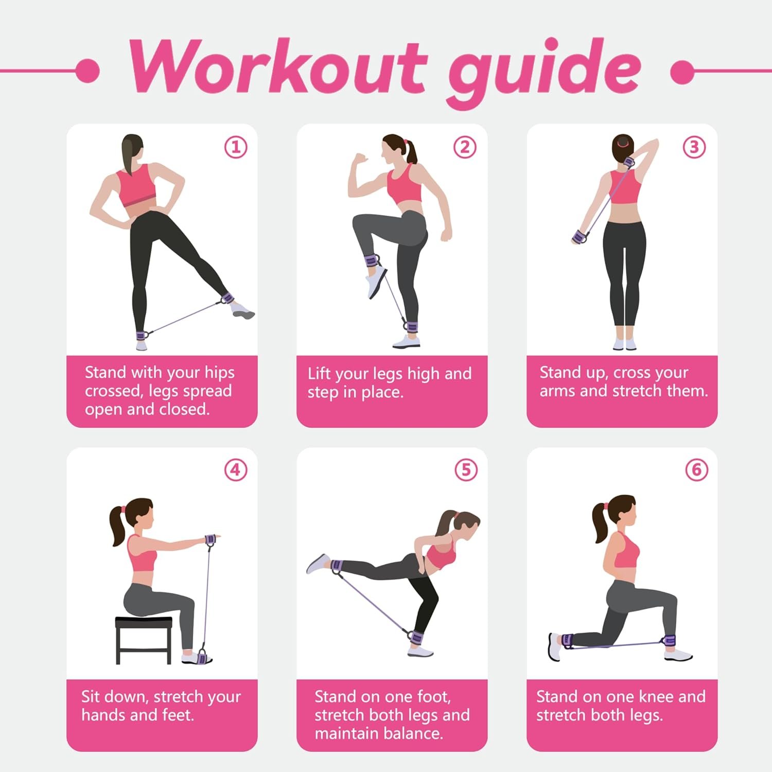 Ankle Resistance Bands,Ankle Resistance Bands with Cuffs,Ankle Strap for Cable Machines and Resistance Bands, Glute Workouts - Kickbacks, Leg Extensions, Hip Abductors - Image 8