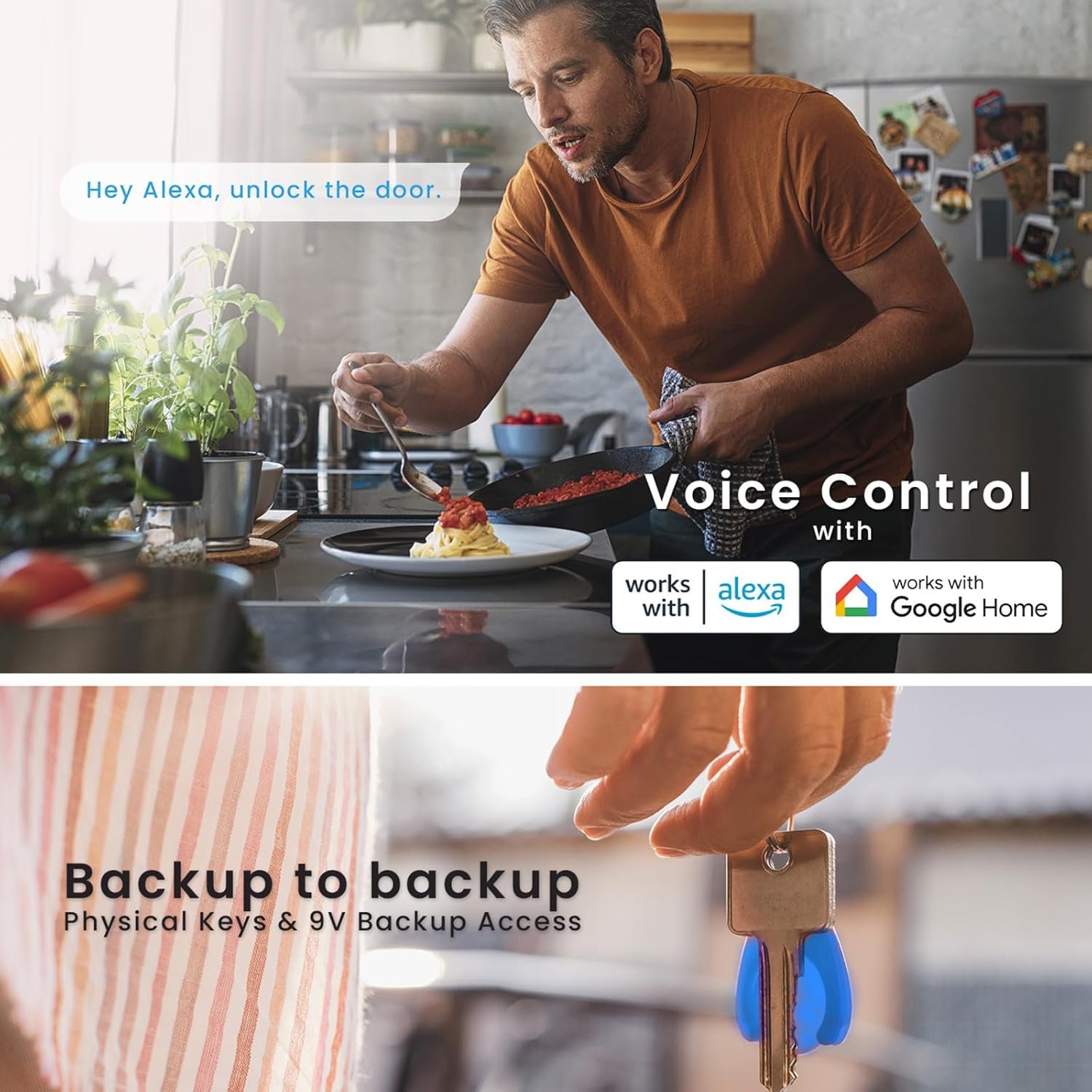 Lockly Duo Interconnected Deadbolt+Latch (PGD678W), Front Door Handle and Deadbolt Set, 3D Biometric Fingerprint Sensor, PIN Genie® Keypad, APP Remote Control (Satin Nickel) - Image 6