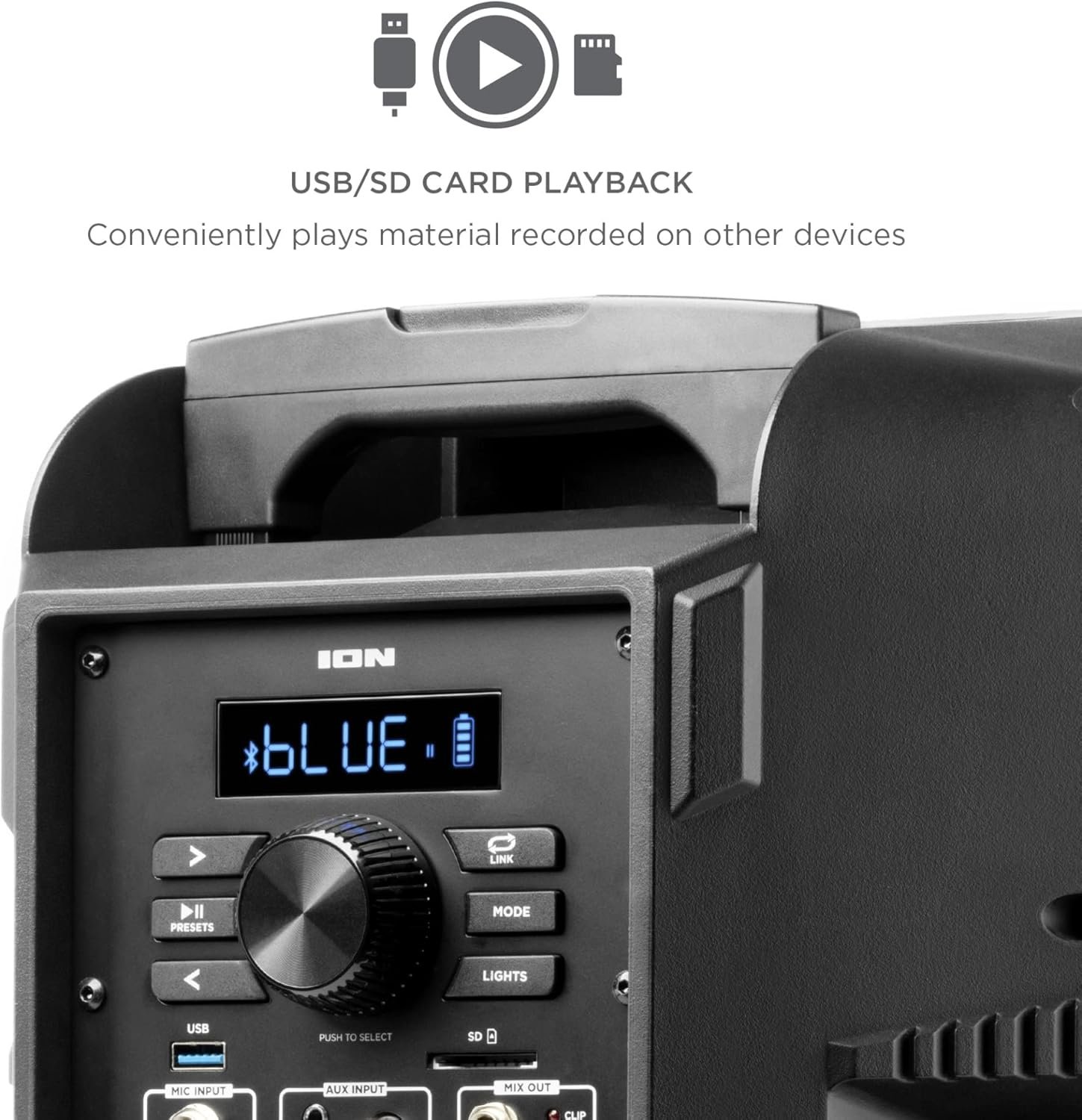 ION Audio Power Glow 300 Rechargeable Bluetooth Speaker System with LED Party Lights (Renewed) - Image 5