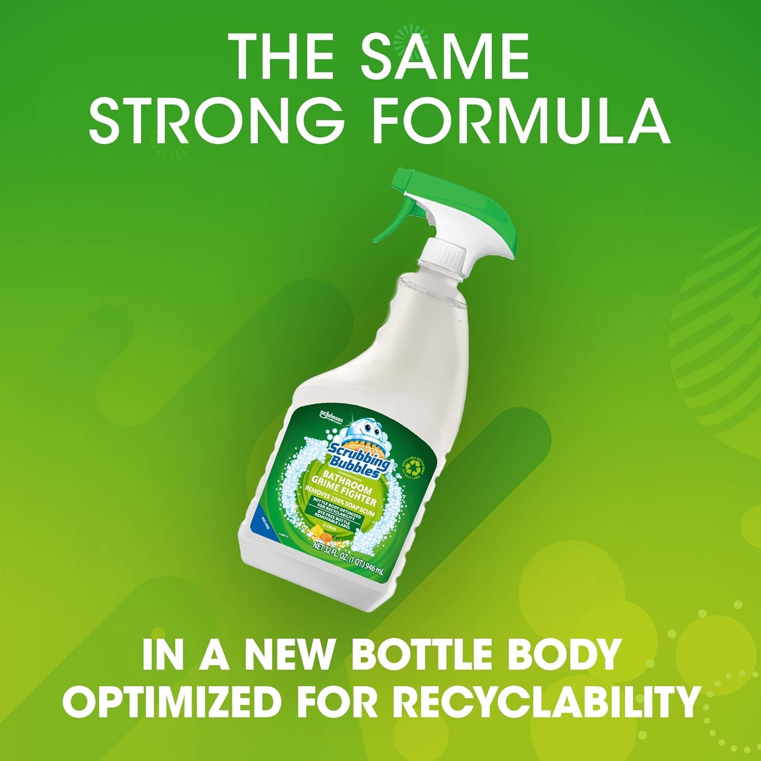 Scrubbing Bubbles Bathroom Grime Fighter Spray in Recyclable Bottle, Citrus, Ideal Bathroom, Tile, Bathtub and Shower Cleaner, 32 oz (Pack of 3) - Image 6