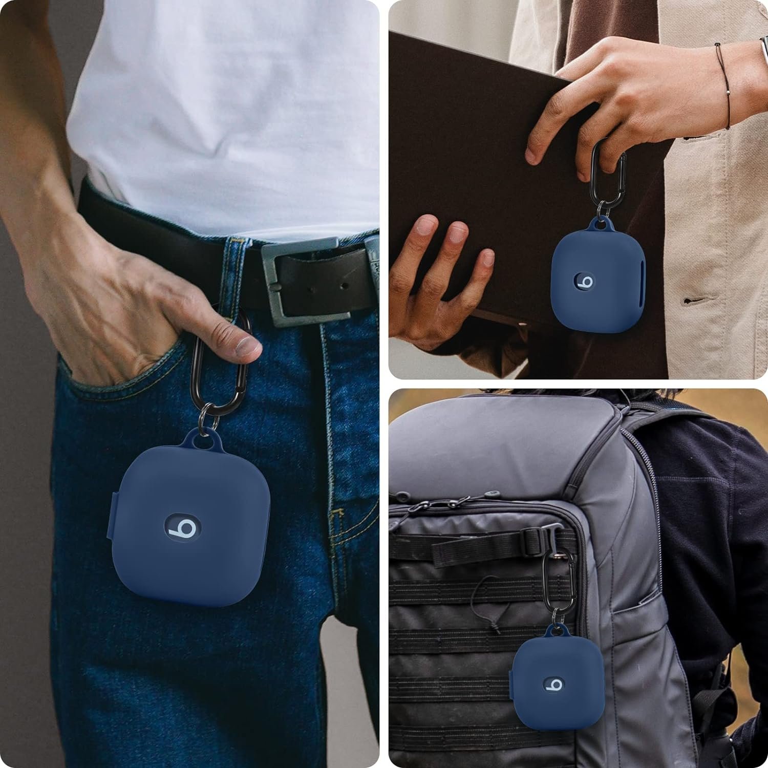 Beats Fit Pro Case Cover, VISOOM Soft Case for Apple Beats Fit Pro 2021 Silicone Protective Beats Pro Case Shockproof Beat Pro Fit Earbuds Case Cover with Keychain for Men Women (Midnight Blue) - Image 7